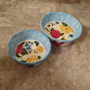 Temptations by Tara Old World Floral Blossom Casserole Dish 2.5 Qts & 1.5 Qts